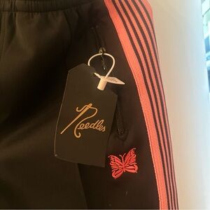 Needles Black Pants with Pink Accents Unisex Womens med mens Small